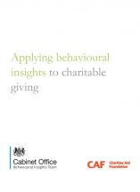 poster saying applying behavioural insights to charitable giving