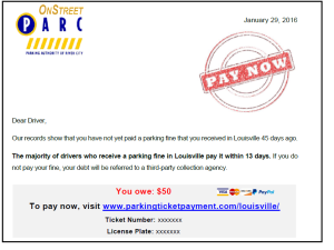 Parking Ticket Letter